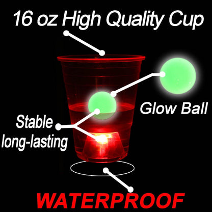71 * 23-Zoll Glow-Pong-Tischmatten-Set für Partyspiele im Dunkeln