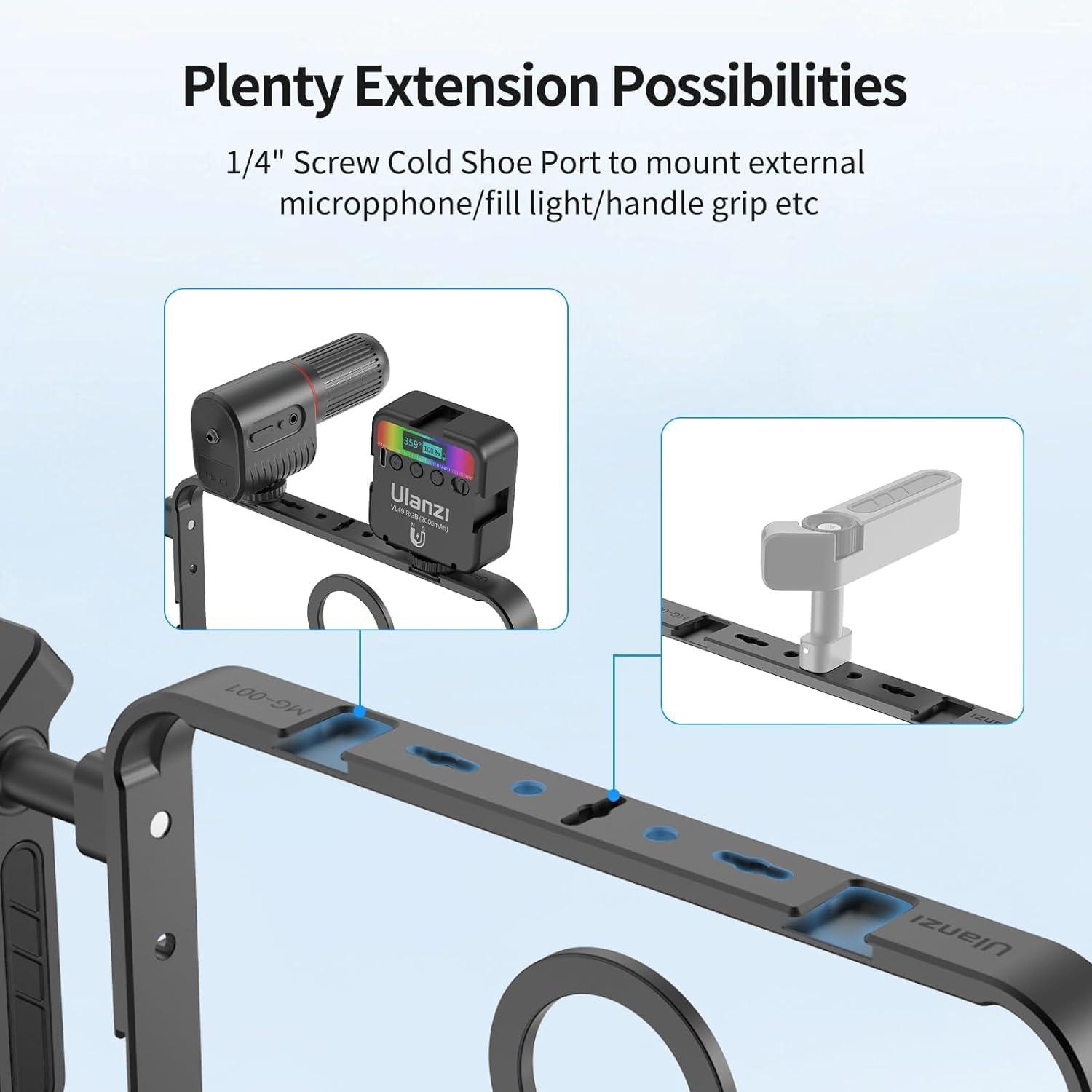 Metall Smartphone Video Rig mit Magnetischer Halterung und Handgriffen