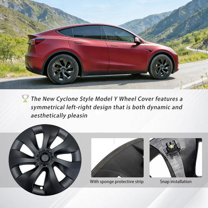Radkappen Tesla Model Y 19 Zoll, Matt Schwarz