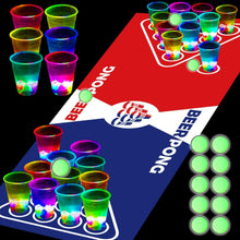 32 Leuchtende Party-Tassen und 12 Leuchtende Pongs Set
