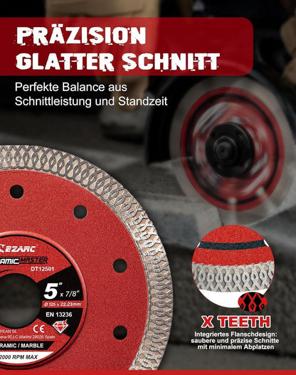 Diamant Trennscheiben 125mm Extra Dünn 2er-Set EZARC