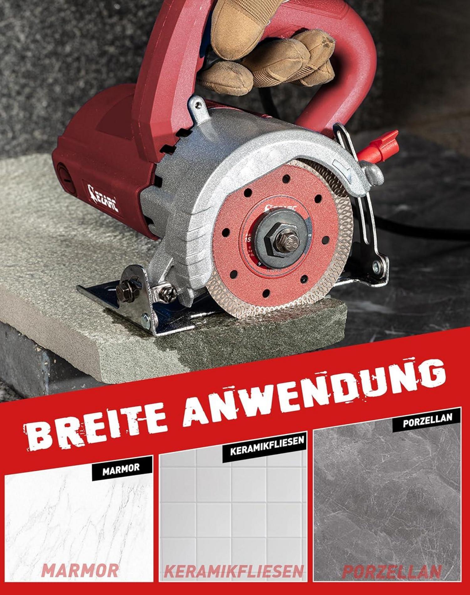 Diamant Trennscheiben 125 mm, Extra Dünn, Nass Trocken, 2er-Set