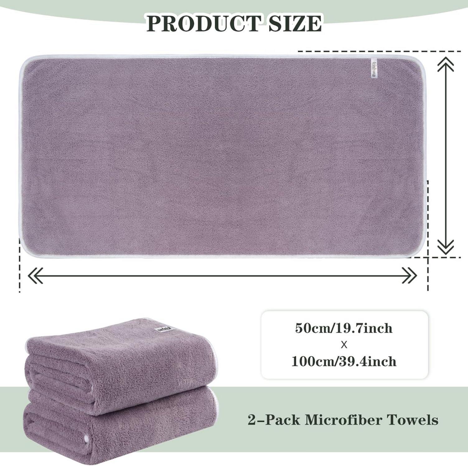 2er Pack Mikrofaser Handtuch Haare Saugstark Violett
