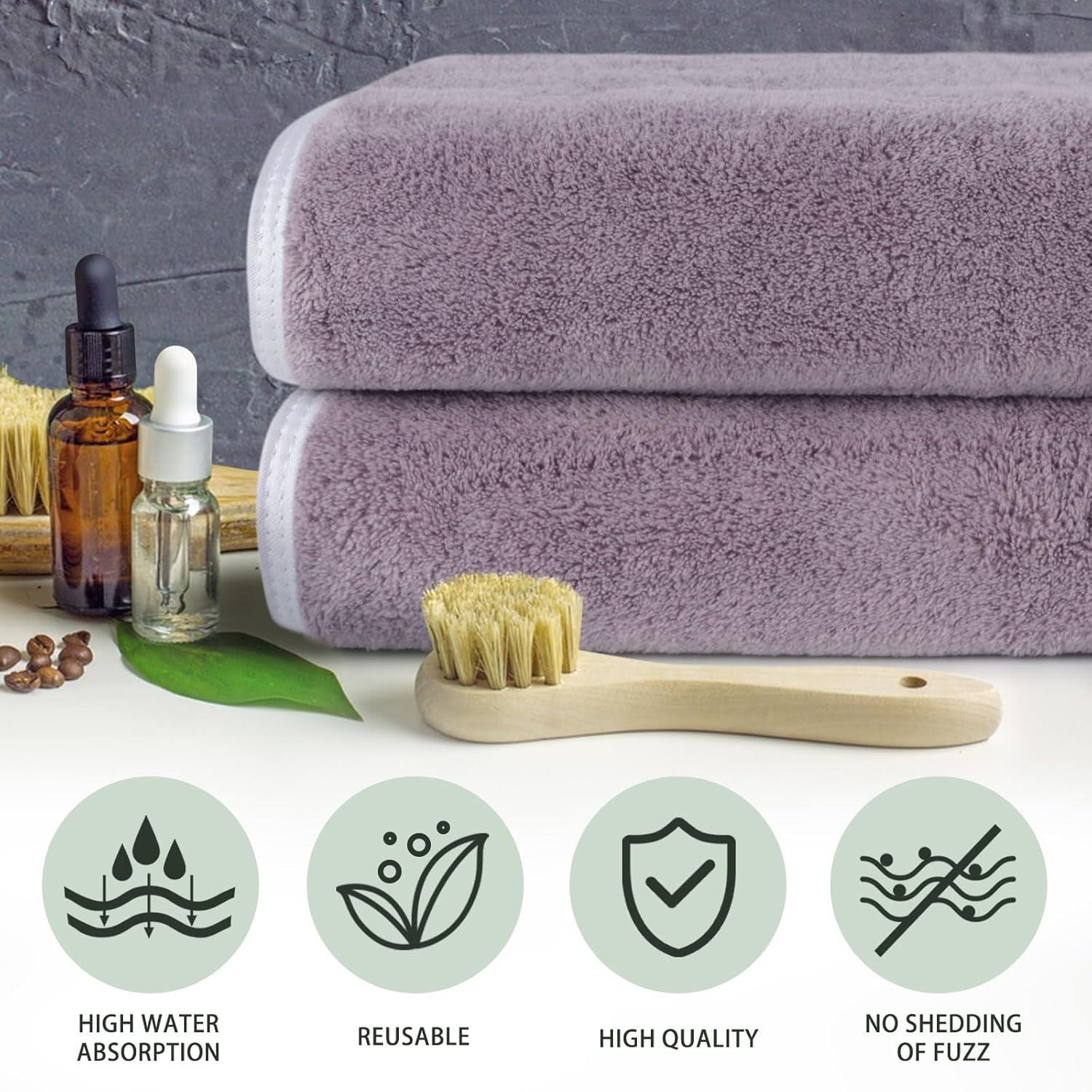Mikrofaser Handtuch 2er Pack Violett 50x100cm Saugstark & Weich