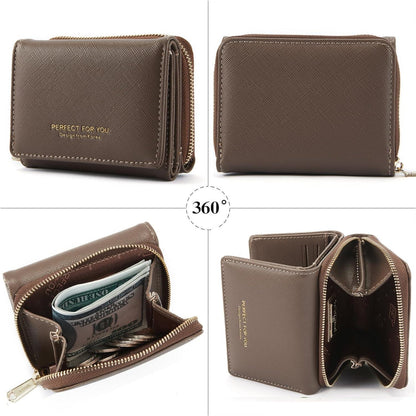 ANYWN Geldbörse Damen klein in Vintage-Stil mit großer Kapazität