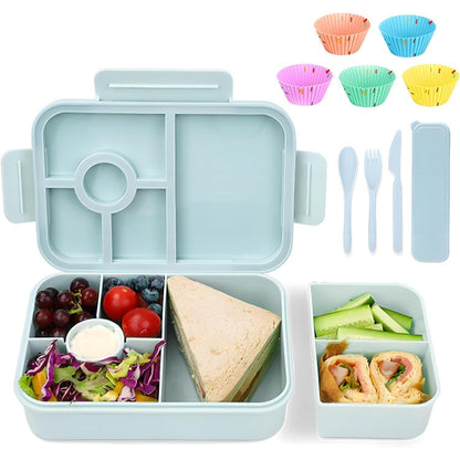 Bugucat Brotdose Kinder 1300ML 6er Set Blau Bento Box