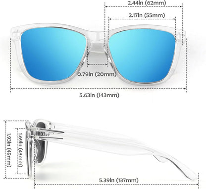 LINVO Sonnenbrille Polarisiert UV400 Retro Eckig Verspiegelt Fahren Angeln CAT 3
