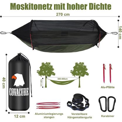 COVACURE Outdoor Hängematte mit Moskitonetz - Ultraleicht