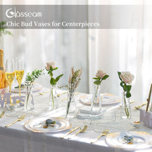Kleine Glasseam Vasen Set, Glas Klar Blumenvase Modern 6