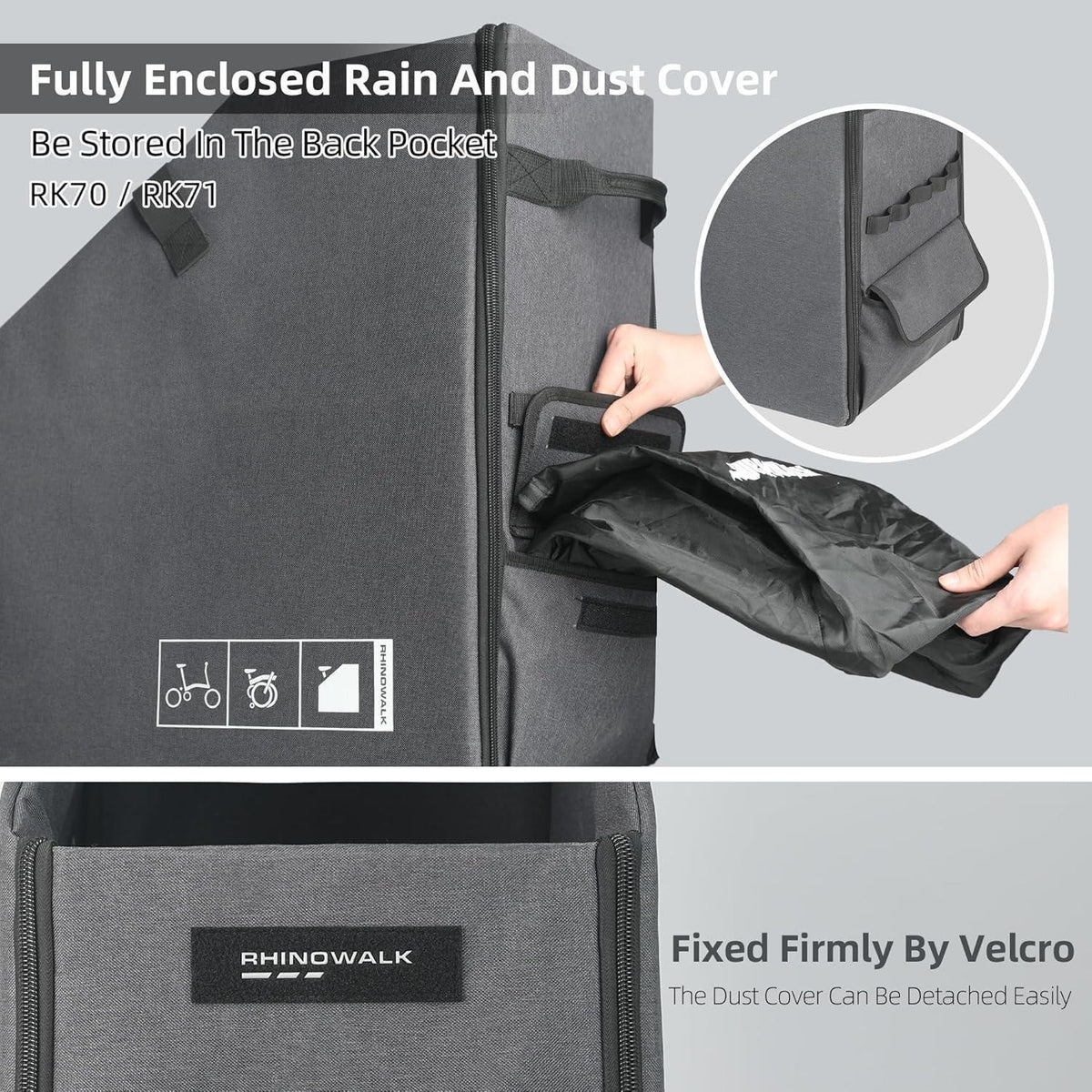 Faltbare Fahrradtasche mit MOLLE-System & Regenschutz