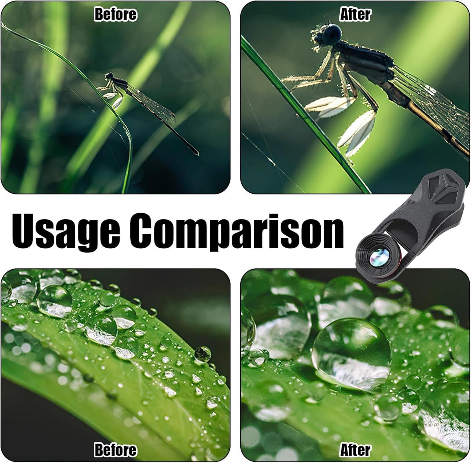 Makroobjektiv 25x Handy Objektiv für Smartphones Kamera Clip-On Adapter Makrolinse