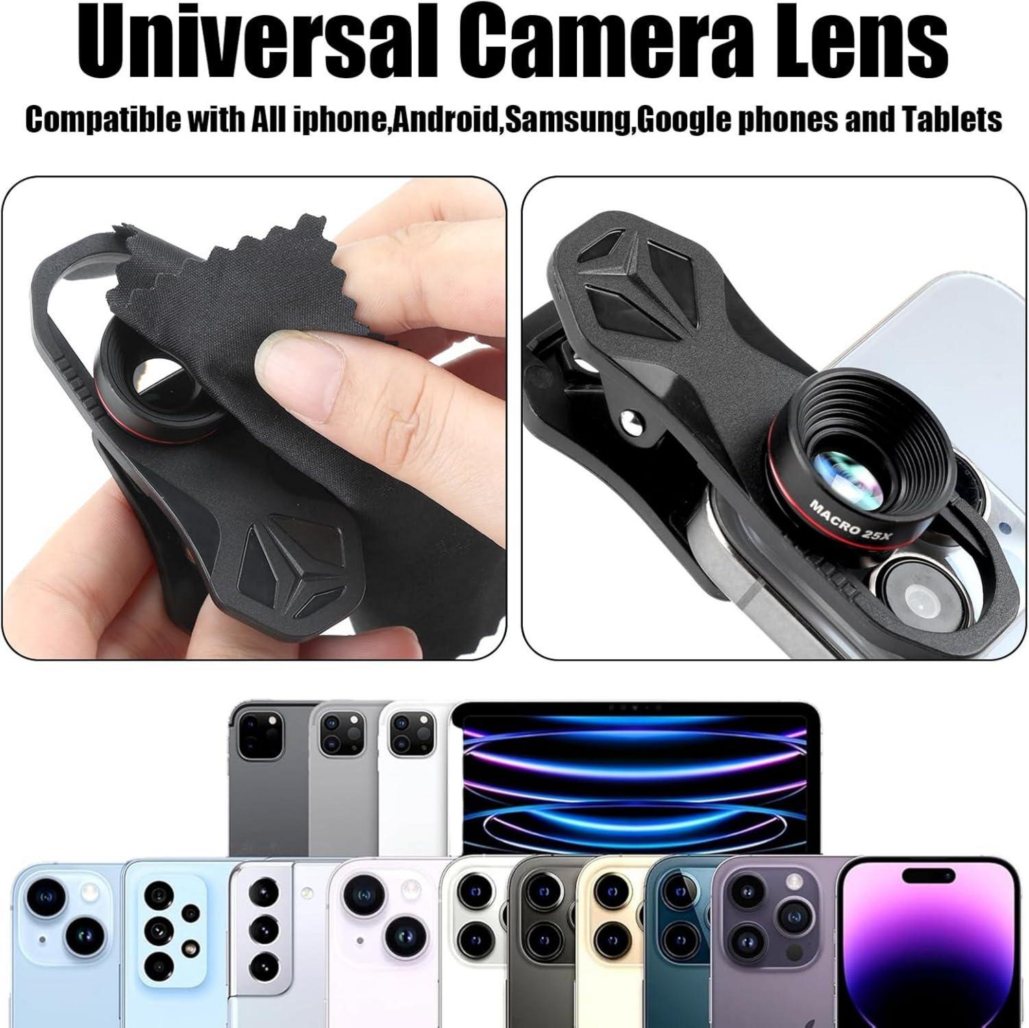 Makroobjektiv 25x für Smartphones Clip-On Handytasche & Tuch