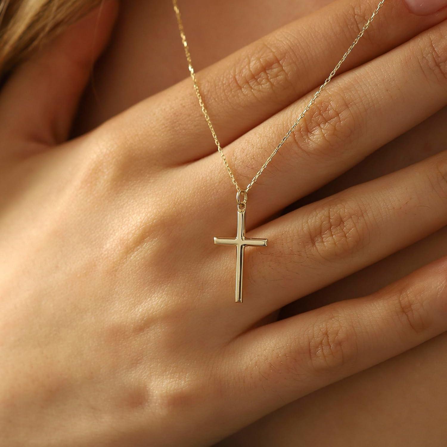 Kreuz Kette Gold Damen 14K Vergoldet Layered Choker Halskette