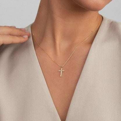 TINGN Kreuz Kette Goldkette Damen 14K Gold Vergoldet Layered Kreuzkette Halskette Choker Kette Gold Modeschmuck Frauen