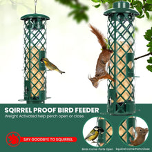 Vogelfuttersäule mit Eichhörnchen-Schutz, Metall, zum