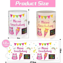 12 Windlichter Einschulung Mädchen - Meine Einschulung Deko Rosa