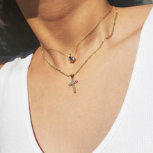 TINGN Kreuz Kette Damen - Gold plated Layered Kristall Kreuz
