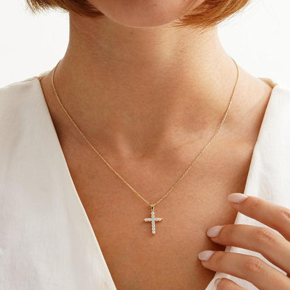 Gold Kreuz Layered Kette für Damen - 14K Vergoldet JuwelenSchmuck