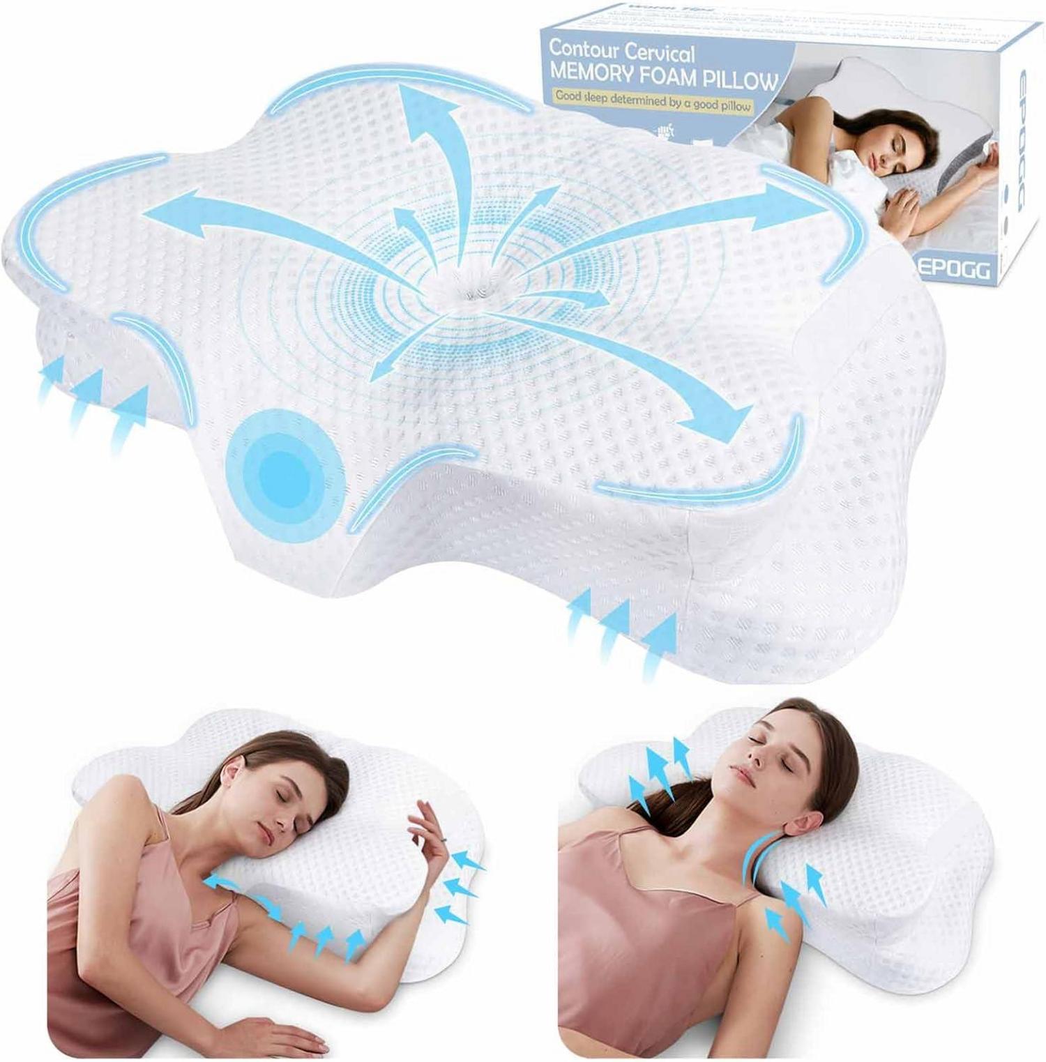 Orthopädisches Memory Foam Nackenkissen für Seiten- & Rückenschläfer