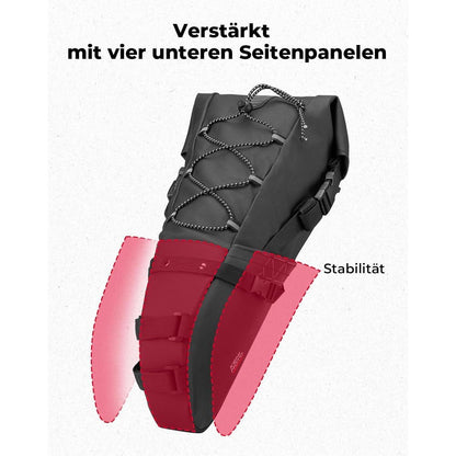 Fahrrad Satteltasche 11L wasserdicht reflektierend robust