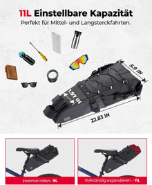 Fahrrad Satteltasche 11L wasserdicht reflektierend robust