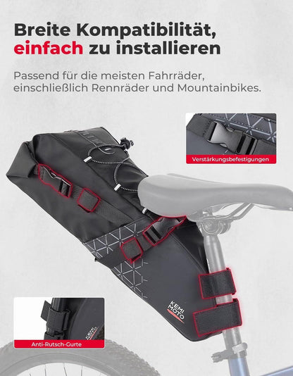 KEMIMOTO 11L Satteltasche Fahrrad wasserdicht Rennrad MTB E-bike