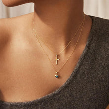 Kreuz Kette Gold Damen 14K Gold Vergoldet Layered Halskette