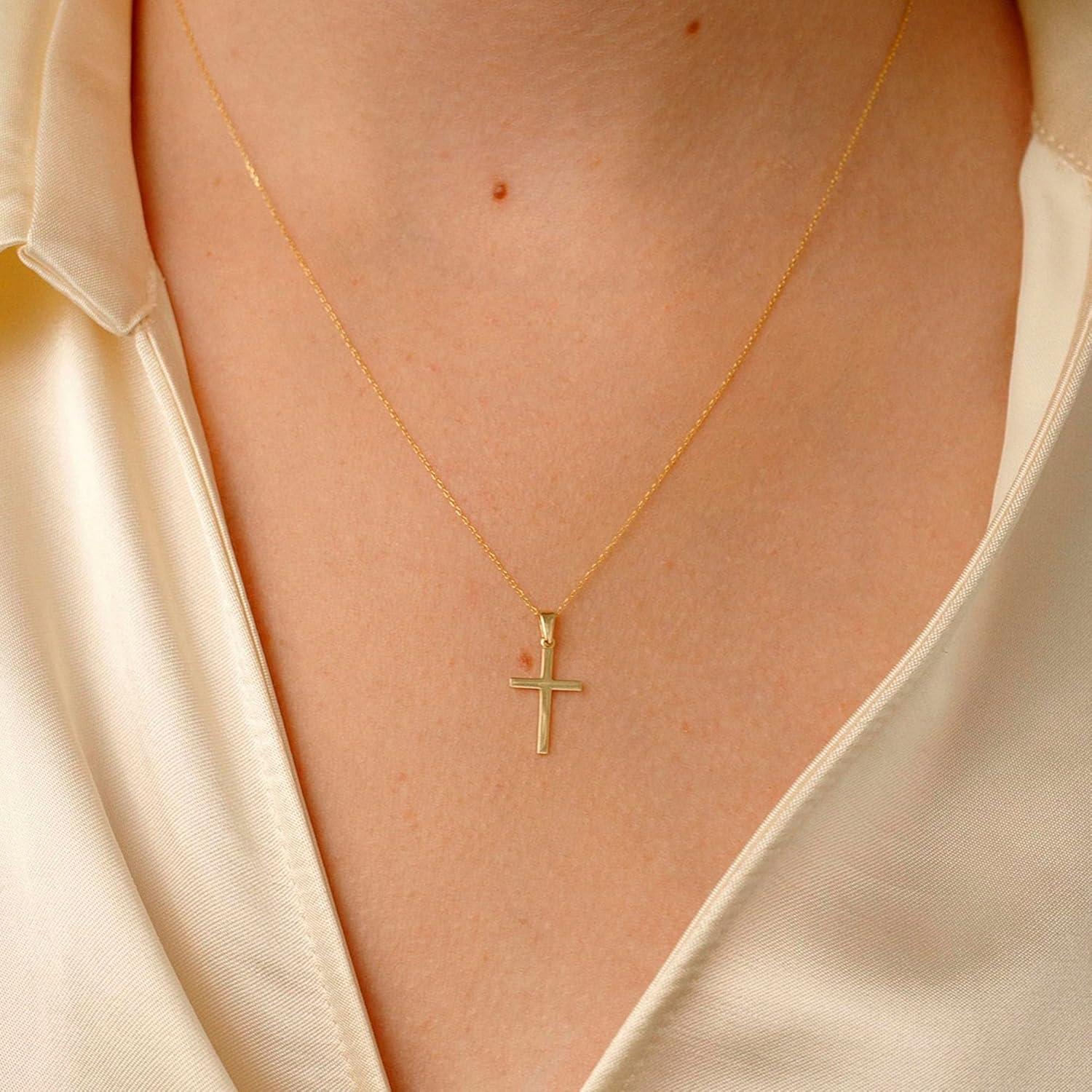 Goldkreuz Kette Damen 14K Vergoldet Layered Halskette Choker Modeschmuck