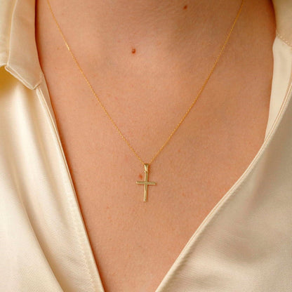 Goldkreuz Kette Damen 14K Vergoldet Layered Halskette Choker Modeschmuck