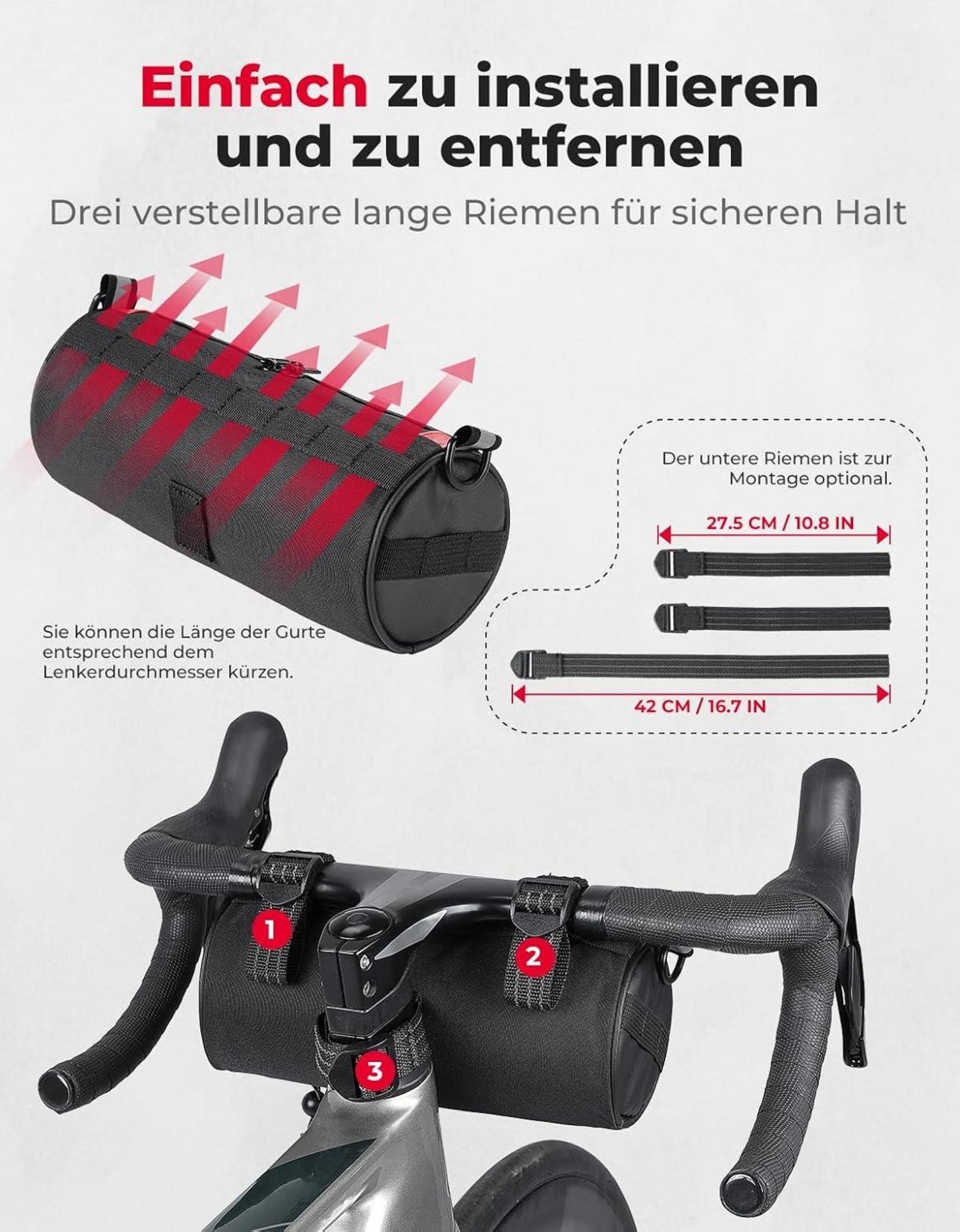 Lenkertasche Fahrrad Wasserdicht Bikepacking MTB Rennrad 2,4l