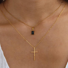 TINGN Goldene Kreuz Kette Damen 14K Vergoldet Layered