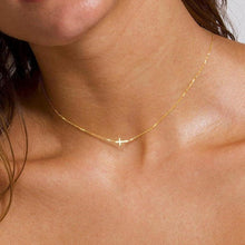 TINGN Damen Kreuz Kette Gold 14K Vergoldet Layered Choker