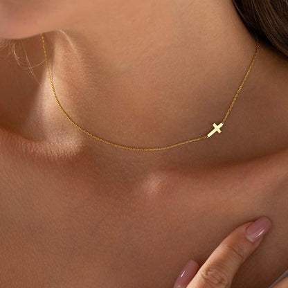 Gelb Vergoldet Kreuz Kette Layered Halskette Damen Modeschmuck Choker122