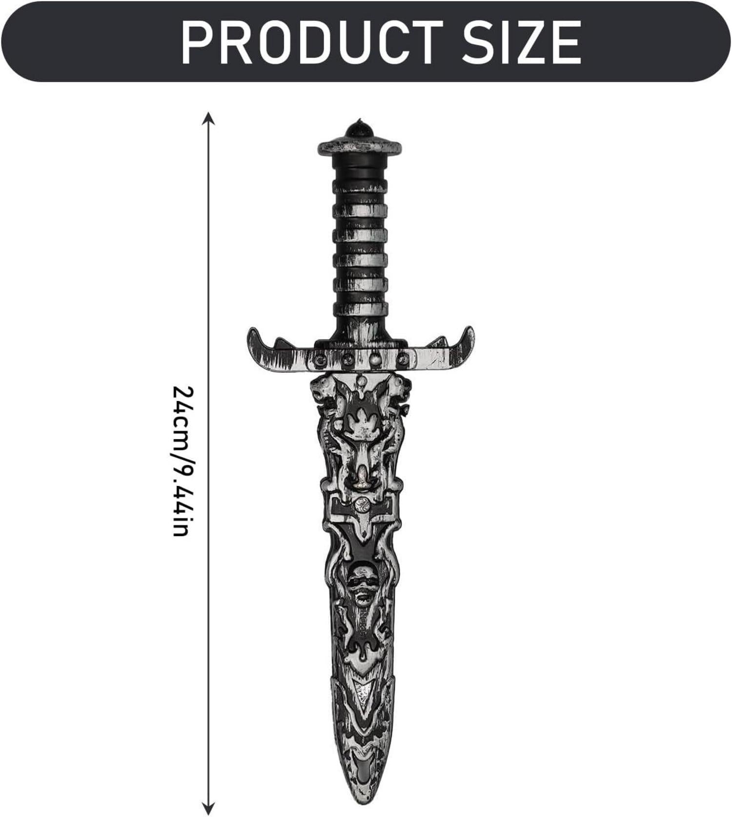 Piratenschwert Kunststoff Kinder Dolch Antik Silber