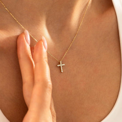 TINGN 14K Gold Vergoldet Kreuz Kette für Damen - Layered