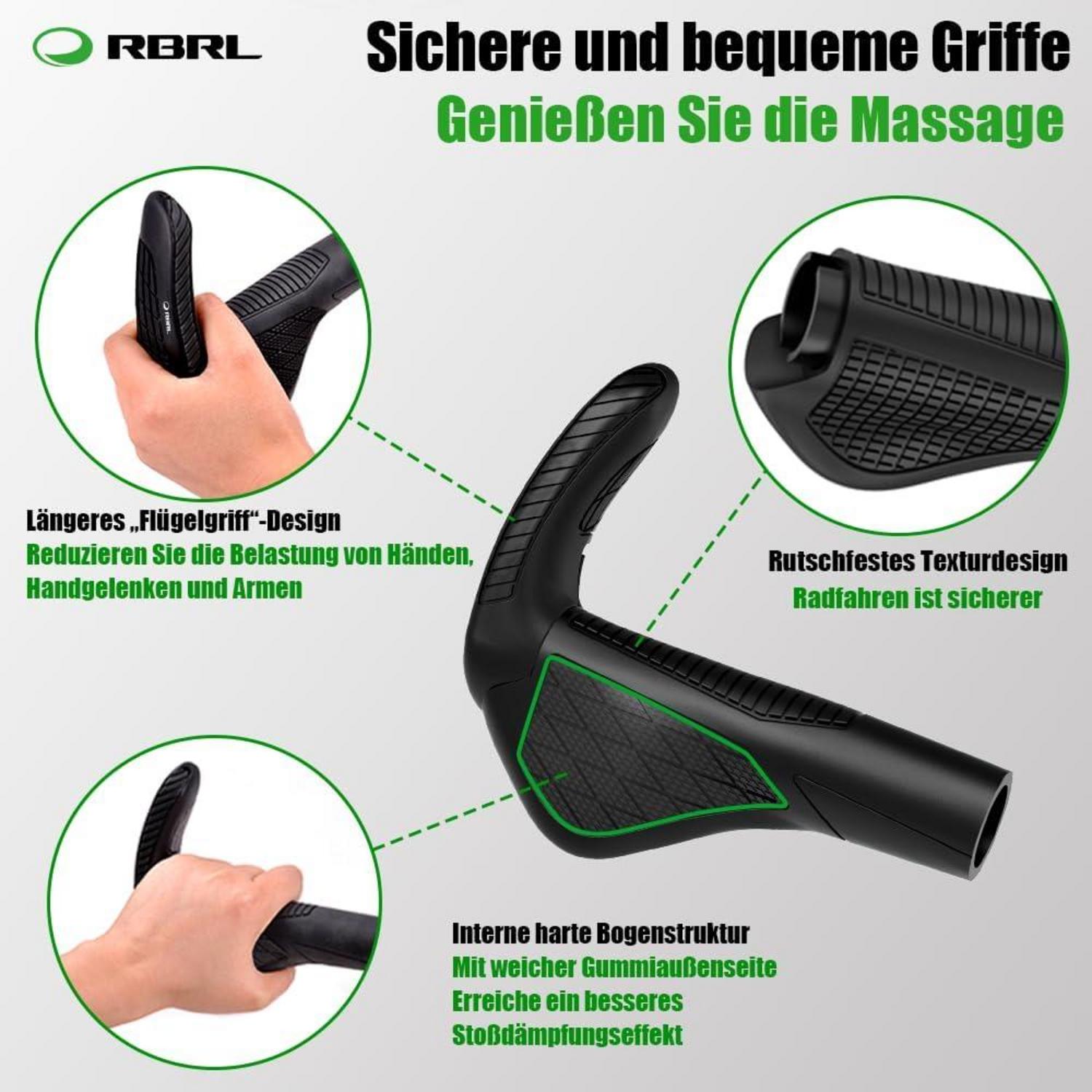 RBRL Fahrradgriffe ergonomisch Gelenkschonend rutschfest Schwarz