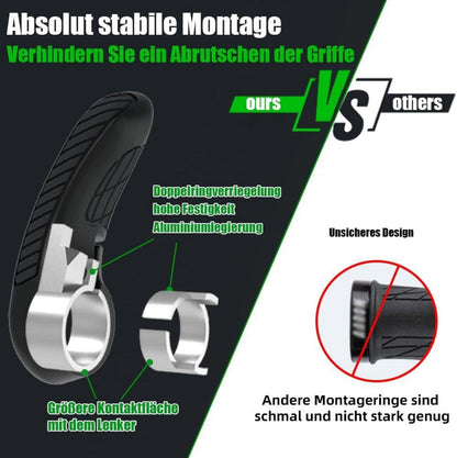 Ergonomische Fahrradgriffe Paar rutschfeste Gummi Lenkergriffe Schwarz