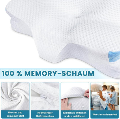 Ergonomisches Memory Foam Kopfkissen mit 2 Bezügen - Orthopädisch, 2