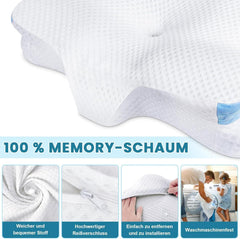 Ergonomisches Memory Foam Kopfkissen mit 2 Bezügen - Orthopädisch, 2