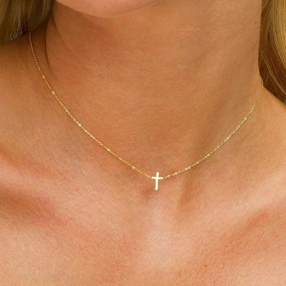 Kreuz Kette Damen Gold 14K Vergoldet Layered Choker Halskette