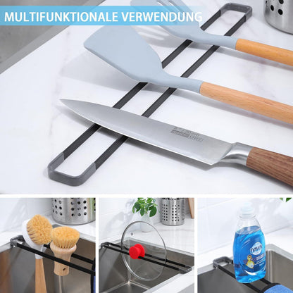 Spülbecken Organizer Schwarz Abtropfgitter 43cm Küchen Organizer Hitzebeständig