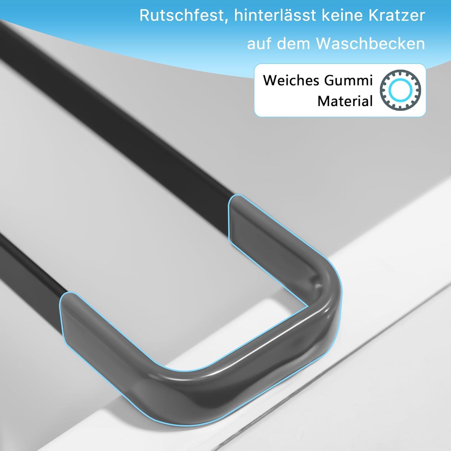 Spülbecken Organizer Schwarz Multifunktional 43cm hitzebeständig
