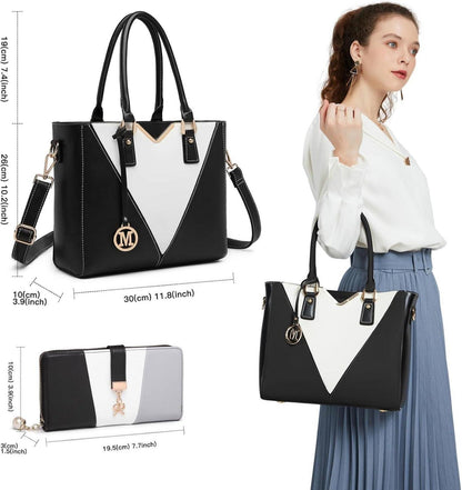 Moderne Handtasche für Damen V-förmiges Design mit vielen Fächern