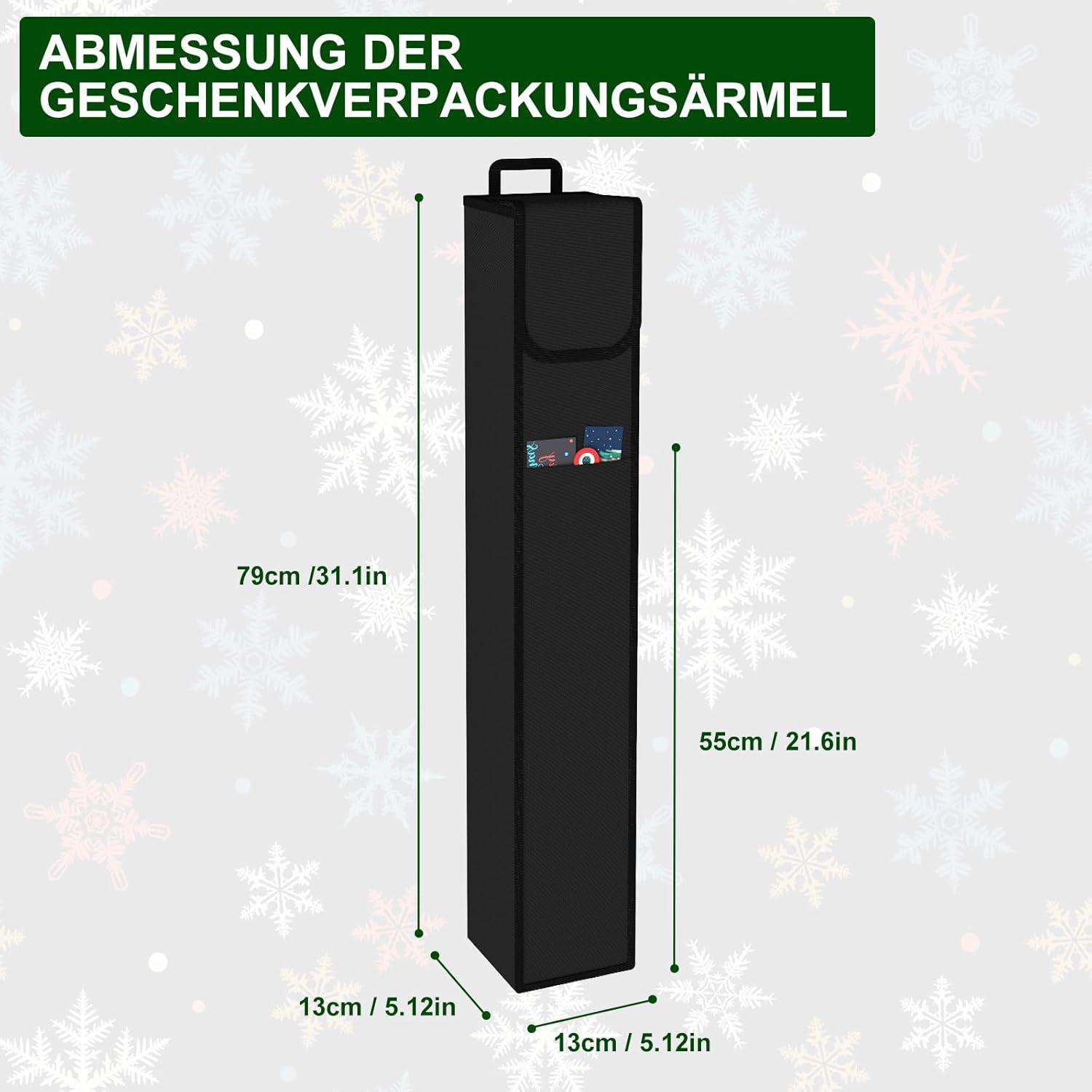 Geschenkpapier Aufbewahrung Organizer Wasserdicht Schwarz 79x13x13cm