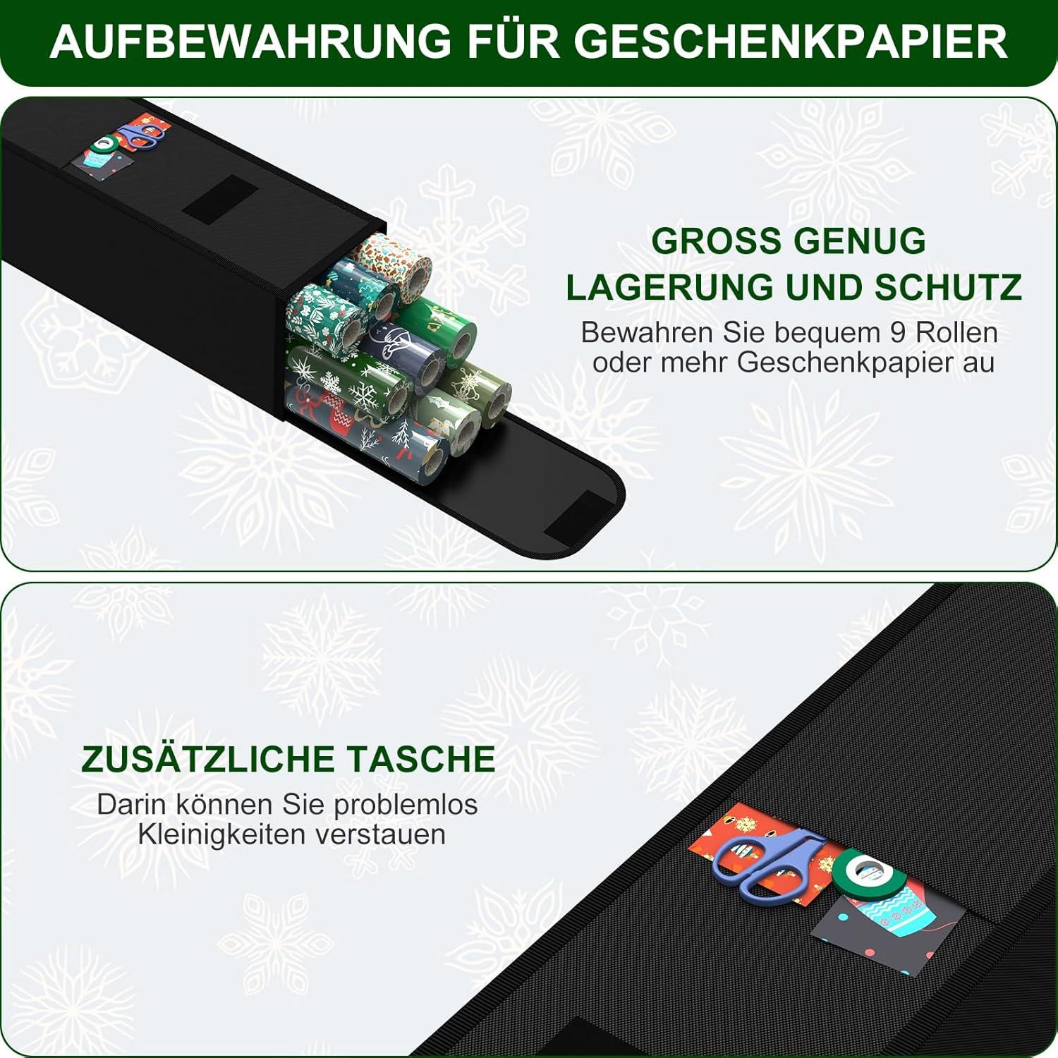 Geschenkpapier Aufbewahrungstasche Wasserdicht Oxford-Gewebe 79x13x13cm Schwarz
