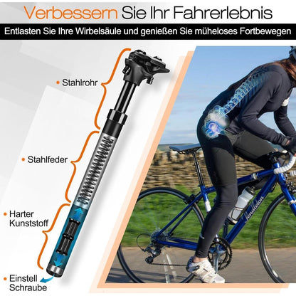 Toptrek Gefederte Sattelstütze 30.9mm MTB/Citybike/E-Bike