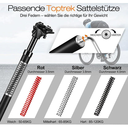 Toptrek Gefederte Sattelstütze 30.9mm MTB/Citybike/E-Bike