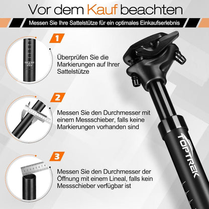 Toptrek Gefederte Sattelstütze 30.9mm MTB/Citybike/E-Bike