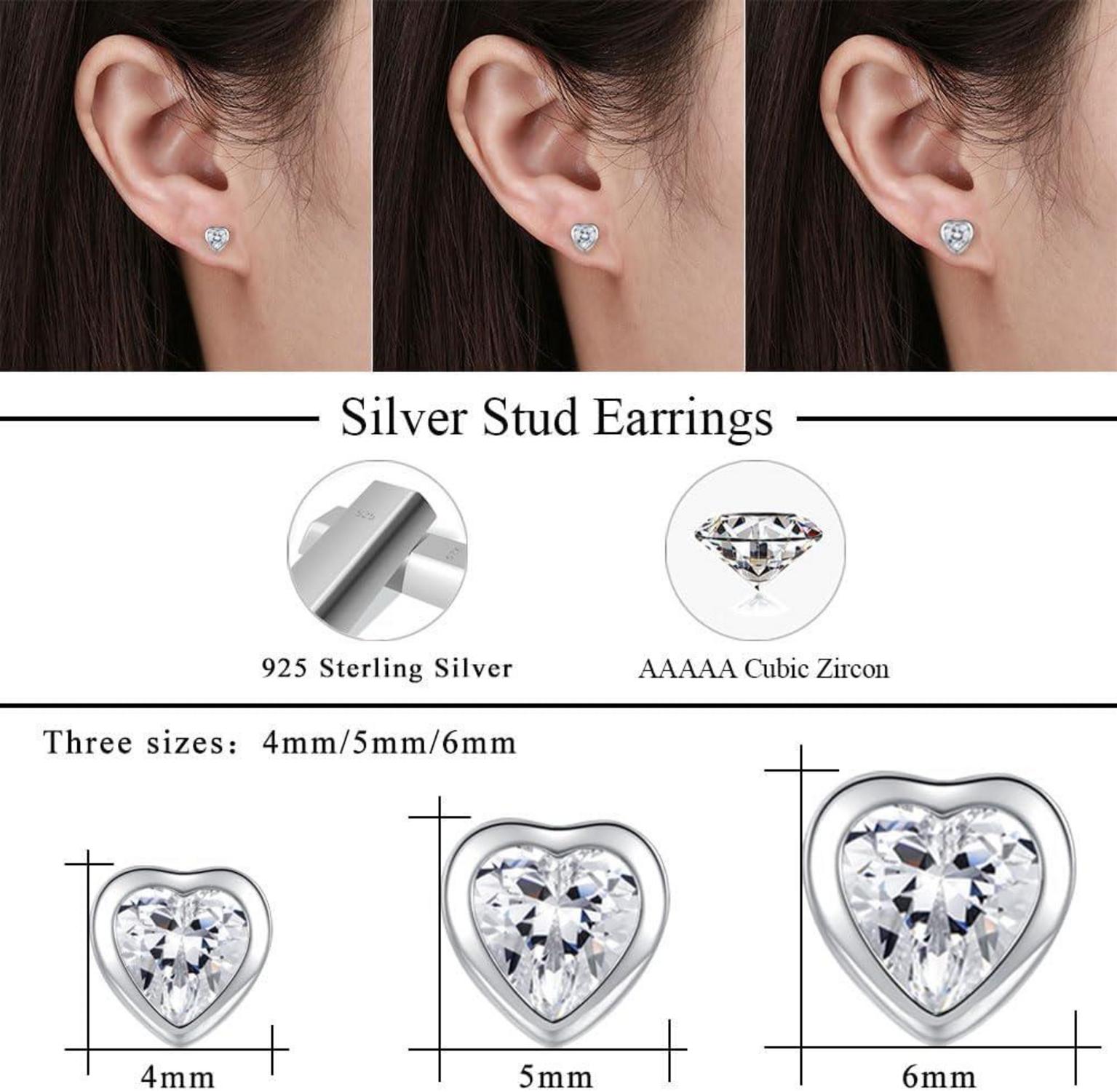 Josfeva Silber Ohrstecker Set Zirkonia 925 Sterling Silber