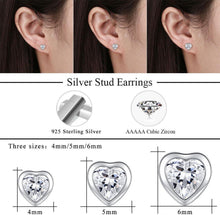 Josfeva Silber Ohrstecker Set Zirkonia 925 Sterling Silber